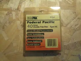 Federal Pacific 031857602406 Nos 40 Amp Double Pole Thin Type Nc Circuit Breaker Replacement