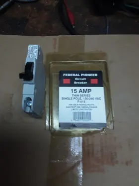 F-015 Federal Pacific New 15 Amp Thin Breaker With Free Shipping