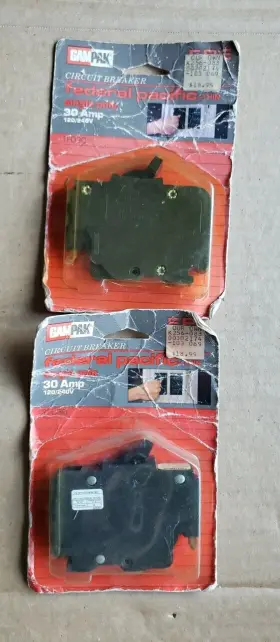Gampak 031857603007 Lot Of 2 Federal Pacific 30 Amp Breaker Thin 1-pole Type Nc 120 Volt New