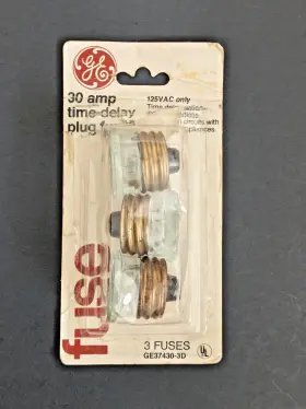Ge 043180022127 30 Amp Time-delay Plug Fuses 3 - New In Opened Package #3