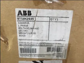 9t58k2935 Ge New Abb Transformer 3.000kva 1 Phase 240x480v 120/240v #2