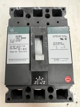 Tec36015 Ge General Electric 15 Amp Mag-break Circuit Breaker 600 Vac 3 Pole