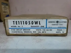 Te111050wl Ge New Circuit Breaker - 1 Pole 125v 50 A
