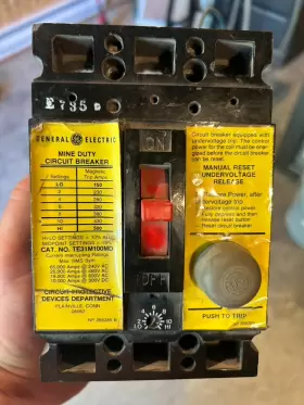 Te31m100md Ge - Mine Duty Circuit Breaker With Manual Reset Undervoltage Release