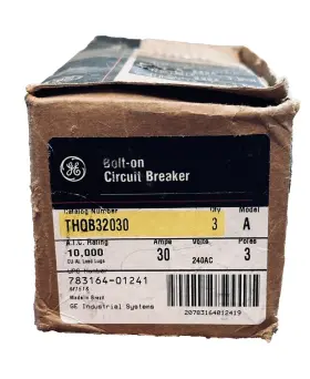 Thqb32030 Ge 2 Pack - General Electric 3 Pole Breaker 240vac 30amp New