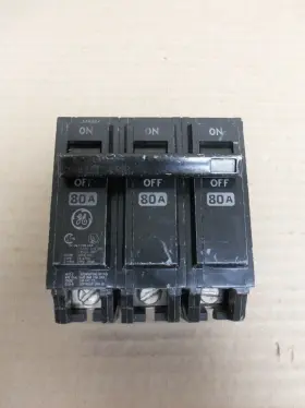 Thqb32080 Ge Thqb 3 Pole 80 Amp 240v Silk Screen Circuit Breaker