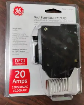 Thql1120dfp Ge Circuit Breaker Afci/gfci 20 Amp 1-pole New In Packaging