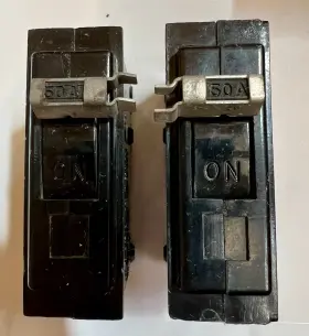 Ge Tql1150 Lot Of 2 - General Electric Single Pole 50 Amp Type Tql Circuit Breakers