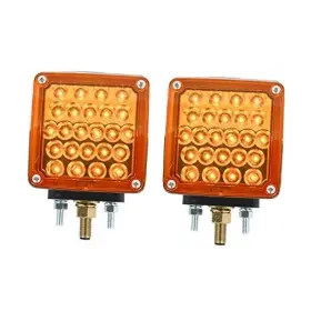 77615 Grand General Led Pedestal Light Square Double Faced Dual Amber/red Twin Pack