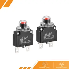 Gryfton 680811328434 2 X Circuit Overload Protectors 20a Ac125/250v Dc32v Push Button Thermal Breaker