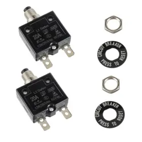 Huarew Ryx-2l1tcb-20a Huwrew 20 Amp Push Button Circuit Breaker 125-250v Ac 50v Dc L1 Series 20a