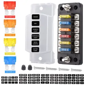 1901 Jinyuan 6-way 12v Fuse Box Blade 6-volt Fuseholder No Led Indicator Moisture Resis