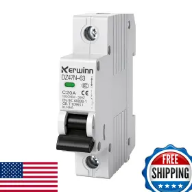 Dz47n-63-1p Kerwinn B0bysdrbsd 1p 20a Miniature Ac Circuit Breaker 120v/240v -