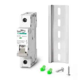 Jb-c-1p-50a Langir Dc 50a Circuit Breaker 1 Pole Din Rail Mount 250v Solar White