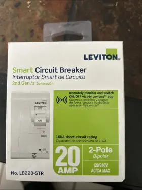 Leviton 078477005460 Circuit Breaker With Remote Control 120/240-volt