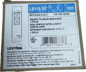 Leviton 078477187395 Smart Circuit Breaker 2nd Gen 1-pole 15a