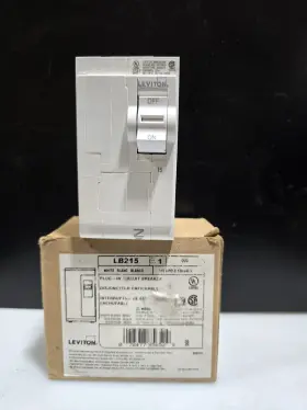 Lb215 Leviton 078477639689 2-pole 120-240v 15 Amp Plug-in Circuit Breaker White