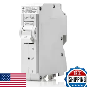 B088kp4bjw Leviton Lb120-aft 20a 1-pole Plug-on Afci Circuit Breaker Thermal Magnetic