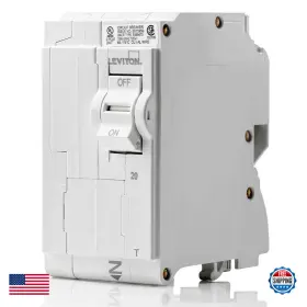 Leviton B088kpyskp 20a 2-pole Plug-on Standard Branch Circuit Breaker Thermal Magnetic