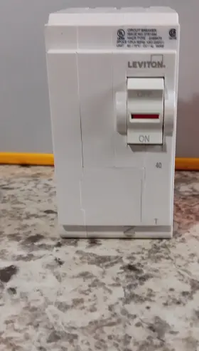 Hsl5002 Leviton 40a 120/240v White Circuit Breaker Panel Mount On/off Switch