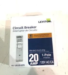 Lb-120-gfr Leviton Branch Circuit Breaker Gfci 1-pole 20 Amp 120-volt Thermal Magnetic