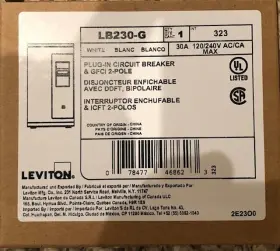 Lb230-g Leviton Lb230g Circuit Breaker 30 Amp Gfci 2-pole 120/240v New Box Of 5