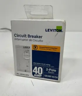 Lb240-gfr Leviton Circuit Breaker Gfci 2-pole 40 Amp 120-volt/240-v Hydraulic Magnetic