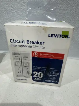 R01-lspd2-0tr Leviton Surge Protective Device 2 20a 1pole Thermal Magnetic Circuit Breaker