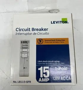 R03-lb115-gfr Leviton Circuit Breaker Gfci 1 Pole 15 Amp 120v Thermal Magnetic