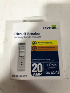 R12-lb120-dfr Leviton Afci/gfci 1-pole 20 Amp 120v Thermal Magnetic Circuit Breaker New
