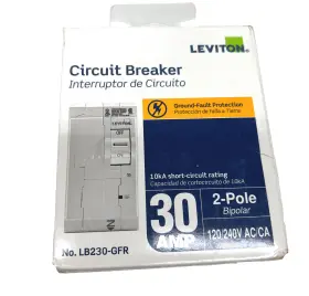 R53-lb230-gfr Leviton Branch Circuit Breaker Gfci 2 Pole 30 Amp 120/240v Thermal Magnetic