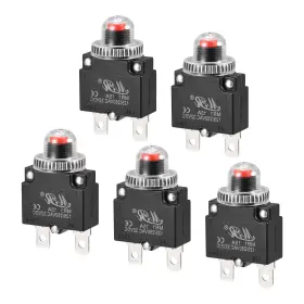 Dc32v Metallixity 636939714741 5pcs Circuit Overload Protector 15a Ac125/250v Push Button Thermal