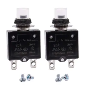 Cal1-ls-20a Mxuteuk 2pcs 20amp Circuit Breakers Push Button Manual Reset 125/250v Ac 20a