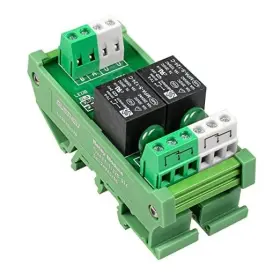 New.sunny 699838724372 Relay Board Module Din Rail Mount 24v Dc/ac Interface 2 Channel 1 Spdt