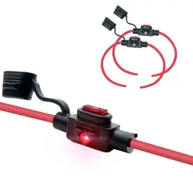 Parts Ptt 711385322279 Waterproof In-line Low Profile Led Fuse Holder 12 Awg For Automotive MarineA