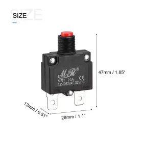 Dc32v Peroup 641832509035 2pcs Circuit Overload Protector 20a Ac125/250v Breaker For Caps #2