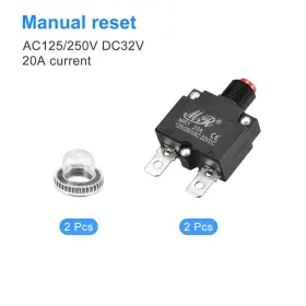 Dc32v Peroup 641832509035 2pcs Circuit Overload Protector 20a Ac125/250v Breaker For Caps #3