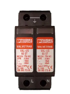 2800738 Phoenix Contact Val-ms/1 1-be/fm Type 2 Surge Protector Base 2920531 And Plugs 60 St