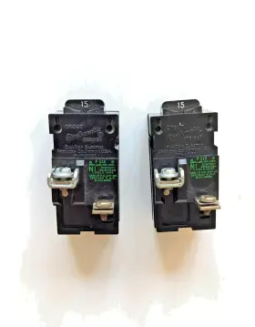 11115l Pushmatic Lot Of 2- 15a Bulldog P115 Amp Single Pole Circuit Breaker 11115