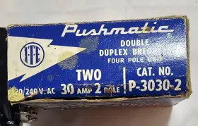 P3030-2 Pushmatic 30a And Ite Gould 30 Amp Double Duplex Breaker Old Stock #2