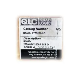 Rsm5c-2773200-3d Quadlogic Controls Corp. 3-phase Kwh Demand Meter 3200-amp 277/480v #3