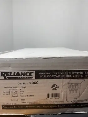 Reliance 506c 120/240-volt 50-amp 6-circuit Pro/tran Indoor Transfer Switch
