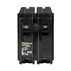Hom240 Schneider Electric Square D Plug-in Mount Standard Miniature Circuit Breaker 2-pole 40 Amp