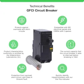 Qo250gficp Schneider Electric Square D - Qo 50-amp Two-pole Gfci Breaker Usa #3