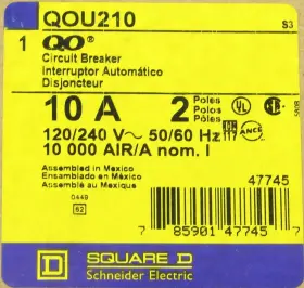 Qou210 Schneider Electric Miniature Rcuit Breaker 120/240v 10-amp