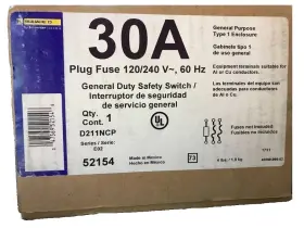 D211ncp Schneider Electric Usa Inc Square D - 30 Amps Plug In 2-pole Fuse Safety Switch