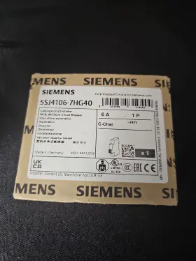 5sj4106-7hg40 Siemens 001869315003 New Miniature Circuit Breaker 6a 1p C-char 240v