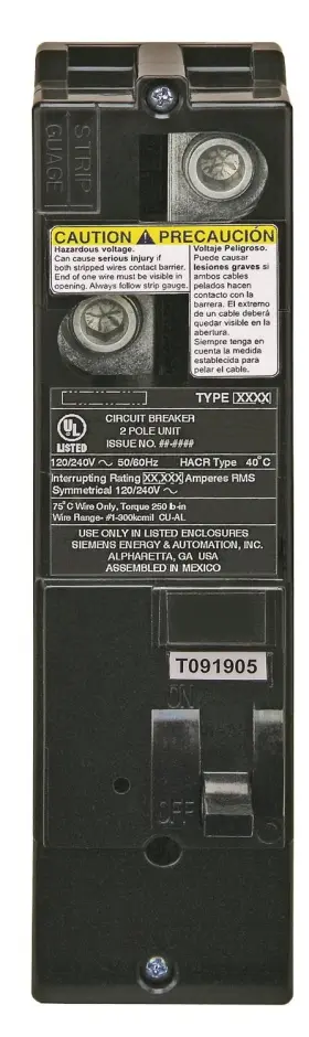 B0052ow8dq Siemens Qs2125 Qs Type 125a Multi-family Main Breaker 10 Kaic