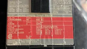 Ced63b090 Siemens Ite Ced 3 Pole 90 Amp 600v Circuit Breaker #2