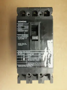 Ed43s125a Siemens New Ite Ed Ed4 3 Pole 125 Amp 480v Molded Case Switch Nto